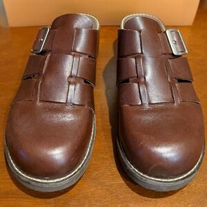Women's Brown Leather Slip-On Shoes